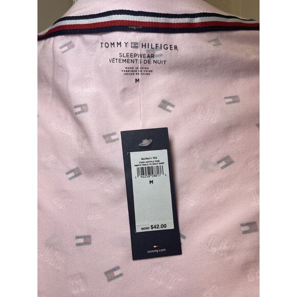 TOMMY HILFIGER Sleep Shirt Womens Small Pink Tee Pull On Logo Sleepwear Dress M - Picture 5 of 6